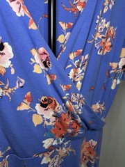 Tabitha Webb Periwinkle Blue Multicolored Short Sleeve Floral Dress Size S