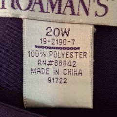 Roaman&rsquo;s Purple Sheath Dress Plus 20W Scoop Neck Short Sleeve Zip Knee