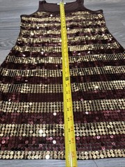 Y2K UltraPink Women’s Sz M Mini Tank Dress Gold Brown Sequin Party Cocktail Club