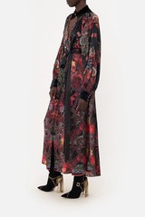 CAMILLA Woodstock Rock Raglan Sleeve Midi Shirt Dress Size M RRP $799