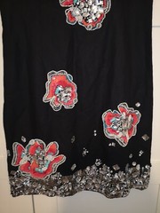 French Connection Sparkly sequinned dress black red silver embellished UK 8