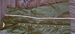 Loft Olive Green Button-Front Utility Dress with Cap Sleeves