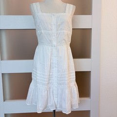 Forever 21 NWT White Cottagecore Square Neck Tiered Mini Tank Dress S