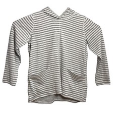 J Jill Soft 100% Cotton Hooded Stripe Hoodie Lightweight Sweatshirt Small