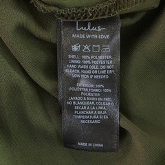 Lulus Womens L Olive Green Square Neck Side Slit Sleeveless Maxi Gown Dress