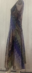 Rabbit Designs Womens Multi Color Lined Chiffon Lightweight Midi Dress Sz 8