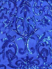 Blue Sequence Spaghetti Strap Homecoming Formal Dress Women&rsquo;s Size 6 EXCELLENT