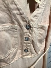 Vintage Tickets, Women 5/6 (M), Beige Sleeveless Pullover Denim Top Maxi Dress