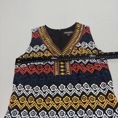 Johnston & Murphy Dress Womens 4 Multicolor Embroidered Sleeveless Boho Sequin