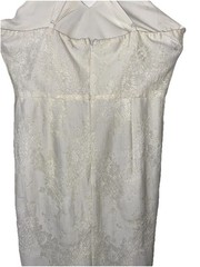Minuet Lace Applique Mini Halter Dress White Floral Bodycon Women’s Medium