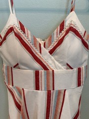 Mi Ami Mini Dress Women S Rust Turquoise cream adjustable spaghetti straps NWT