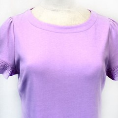 Talbots Plus Lavender Cotton Short Sleeve Boat Neck Mini Dress, Size 0X Petite