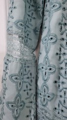 Tularosa Berkley Women&rsquo;s Ruffle Hem Eyelet Boho Dress in Deep Mist Size Small