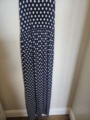 JUMPER DRESS MAXI NAVY /WHITE SZ. L/XL (SEE MEASUREMENTS)