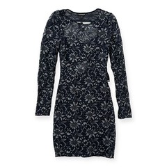NWT Express Dress Womens Small Black Lace Mesh Stretch Pencil Fitted Bodycon LBD