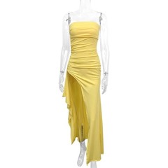 Strapless Backless High Split Long Maxi Dress, SMALL 7H-143D013
