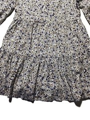 Sugarlips Heath Floral Long Sleeve Mini Shift Dress – Cream Multicolor Small