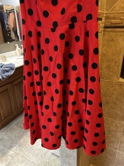 Red Polka Dot Dress Windsor Size Medium Fits Small Tight Fitting