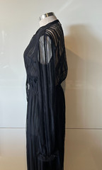 SCANLAN THEODORE Black French Lace, Tie Neck, Midi Dress 10Aust-UK/6US-Excellent