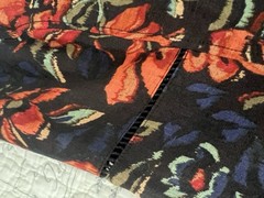 NEW Peruvian Connection Linen Floral Dress black orange green latter lace size 8