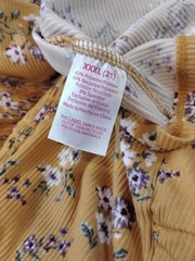No Bo Sundress Padded Yellow Flower Pattern New Size XL Pull On Mini Stretch