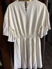 Strut & Bold Womens Medium Off White SS Silver Accents Dress New With Tag