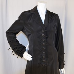 BETSEY JOHNSON Black Solid Polyester Women Lace Up Dress Jacket Size S