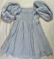 NWT Abercrombie & Fitch Emerson Poplin Puff Sleeve Mini Dress Blue Sz XS Petite