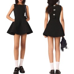 NWT Maje Skater Dress with Jewelled Rhinestone Bows – Size FR 36 / US Small