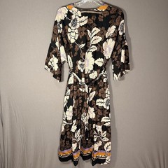 Sofia Jeans by Sofia Vergara Floral V-Neck Midi Dress Black XXL 20 Boho Kimono