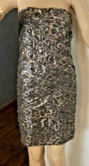 Bailey Girl Women&rsquo;s Dress Size L Pleated Front Animal Print Bodycon