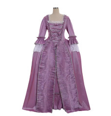 18th Century Rococo Purple Dress Medieval Colonial Renaissance Court Royal