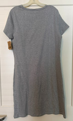 Nature India Gray S/S DRESS 96% Organic Cotton / 4% Spandex Size XL NEW NWT