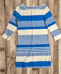 Lilly Pulitzer Marlowe Bay Blue Coconut Stripe Jersey Knit T-shirt Dress sz MEDI