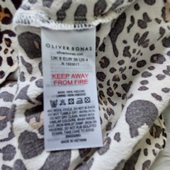 Oliver Bonas Ladies UK 8 Cream Leopard Tiered Maxi Dress Cruise Wedding Party