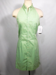 Vintage Ralph Lauren Halter Dress Green & White Stretch Gingham Size 10 NWT&rsquo;S