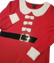 United States Sweaters Mrs Claus Dress XL Sequins Bells Ugly Sweater