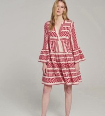 Devotion Twins Ella Tiered Boho Tunic Dress Flare Sz Small Women’s