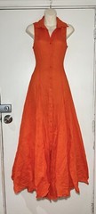 KJ KIRRILY JOHNSTON Button Front Orange Maxi Dress Size 1 (6) #36188