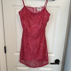 Buyer Too Vintage Dress Size 7 Pink Ditsy Floral Spaghetti Strap Fairycore Sun