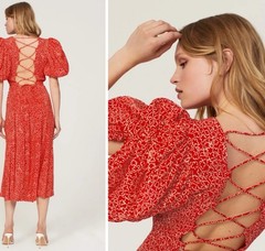 Rotate Birger Christensen Jacquard Open back Dress Size 10