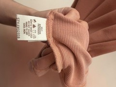 Hem & Thread Pearl Embellished Cold Shoulder Ribbed Dress Size S Mauve
