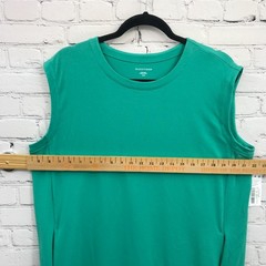 Eileen Fisher Dress Womens Medium Shift Sleeveless Green Stretch Pockets New