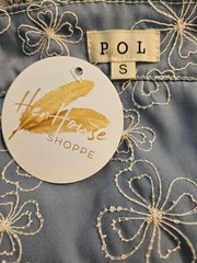 &lsquo;POL&rsquo; Leo embroidered overall dress. Size: Small