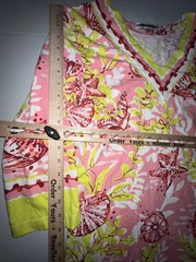 Barbara Gerwit Dress Womens XL 3/4 Sleeve Pink Beach Ocean Shell Print Stretch