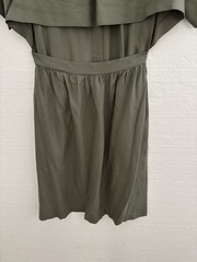 Lacoste Army Green Workshirt Dress Button Front Belt Open Back US 12 EU 44 New