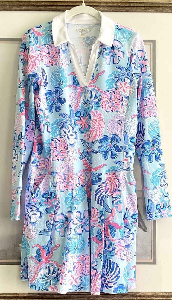 Lilly Pulitzer Luxletic Turtle Club UPF 50+ Dress sz S Bahamas Beachcomber