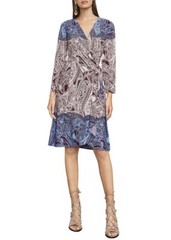 NEW BCBGMAXAZRIA PORT COMBO ADELE PAISLEY WRAP DRESS DYY63A49/B818W SIZE XS