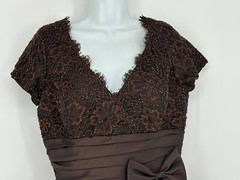 JS Boutique Brown Lace Embellished A-Line Formal Midi Dress Women&rsquo;s Size 10