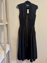 NWT Anthropologie Black Midi Dress | Size S | Modern Minimalist Dress